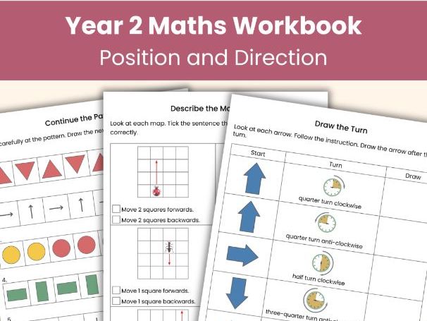 Year 2 Maths Workbook | Position and Direction | Printable Worksheets