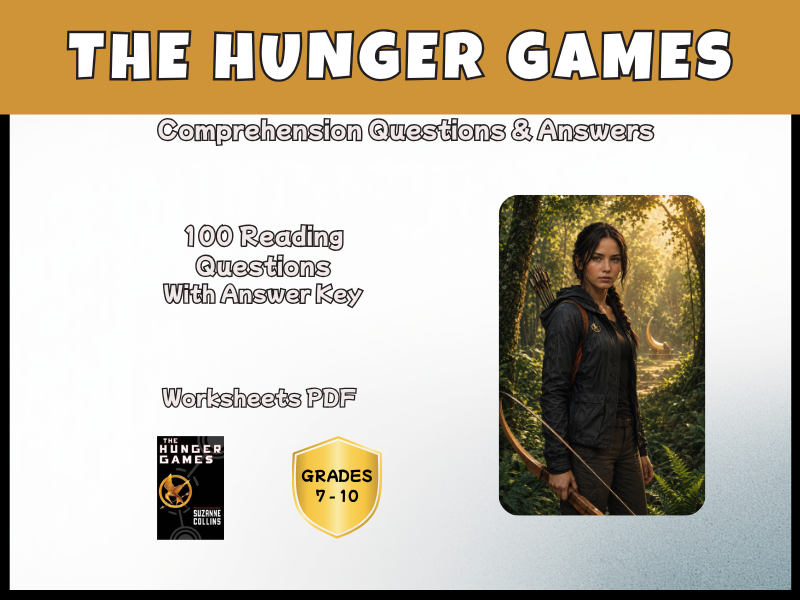 The Hunger Games Reading Comprehension | Novel Study | KS3 KS4 | Years 8–11 Worksheets PDF