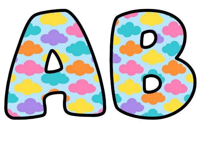 Pastel Clouds Sky Bubble Letters | Weather Topic Bulletin Board Letters | Classroom Display Pack