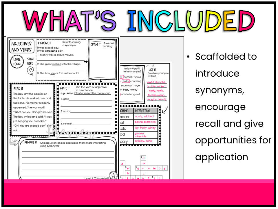 Synonym Worksheet Practice KS2 Teaching Resources