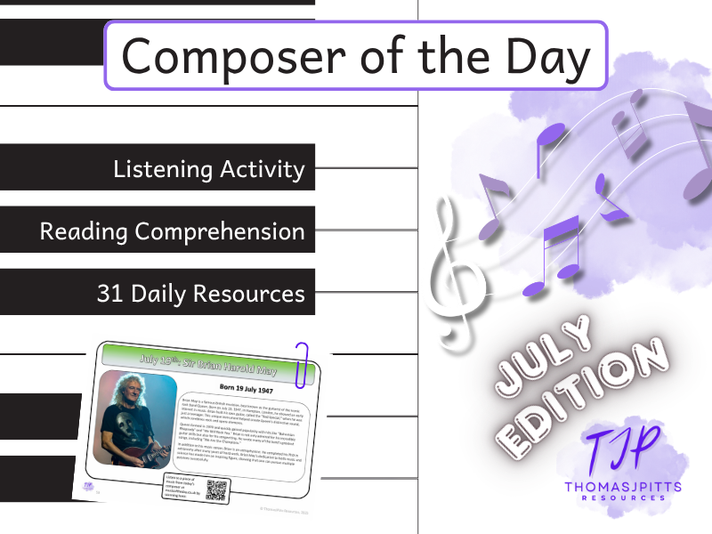 KS2–3 Music: Composer of the Day – July Reading & Listening