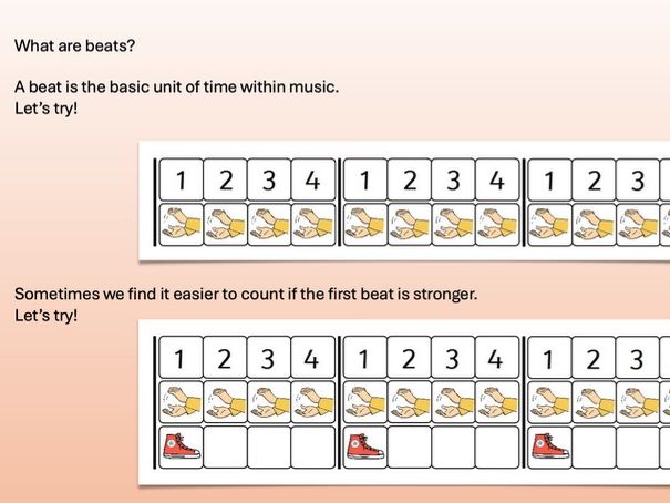 Music lesson - To understand what a beat is.