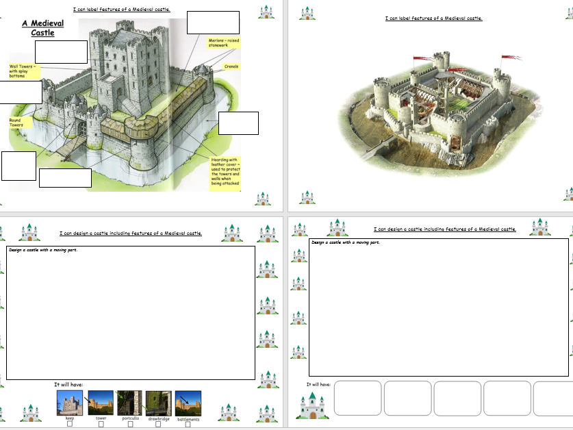 Label and design a castle sheets