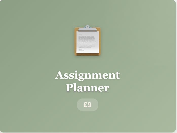 Preparation Resource:Assignment Planner