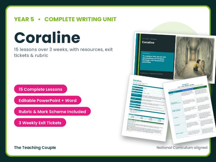 Coraline | Year 5 English Unit | 15 Complete Lessons + Resources + Mark Scheme