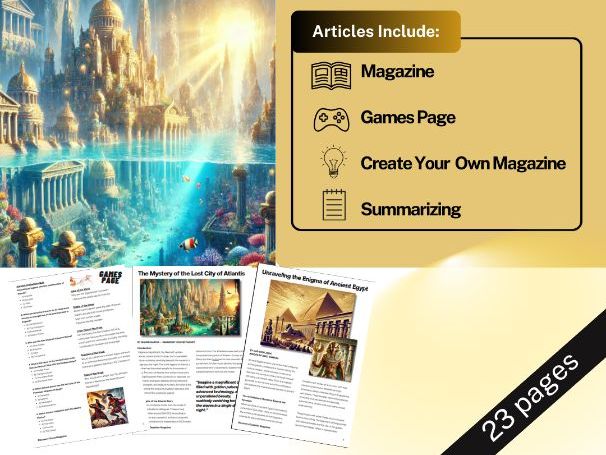 Magazine Informational Text - History's Mysteries: Atlantis & Ancient Egypt
