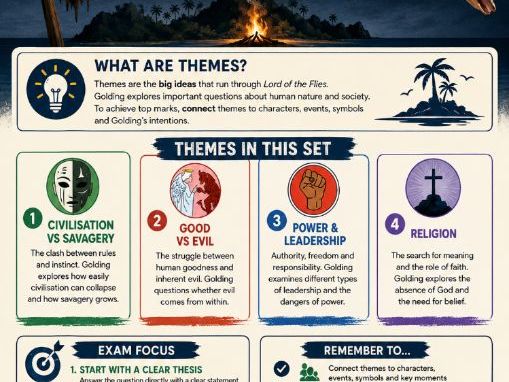 aqa lord of the flies themes gcse english