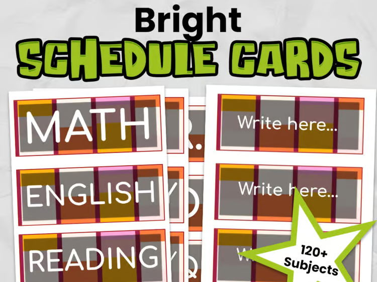 Bright Summer Editable Classroom Timetable Cards with Clocks | Colourful  Primary Visual Timetable