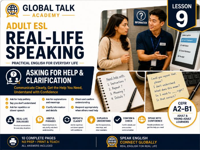 Adult ESL Asking for Help & Clarification A2-B1
