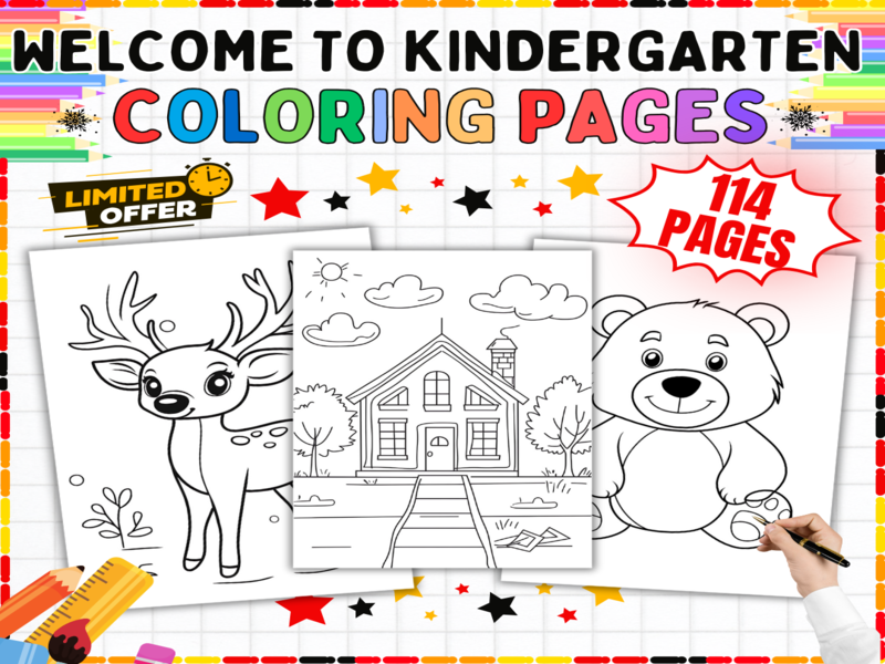 114 Welcome to Kindergarten Colouring Pages | Back to School Activities | Fun Printables for Kids