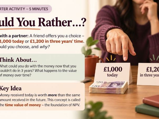 A Level Business - 10.3.3 Discounted cash flow method: net present value (NPV)
