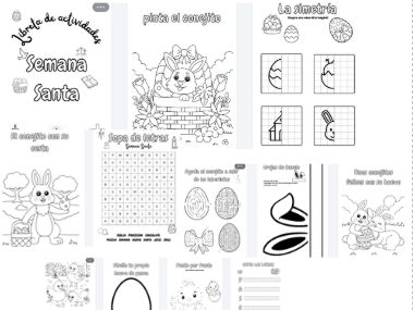 Pascua/Semana Santa libreta de actividades español 12 page