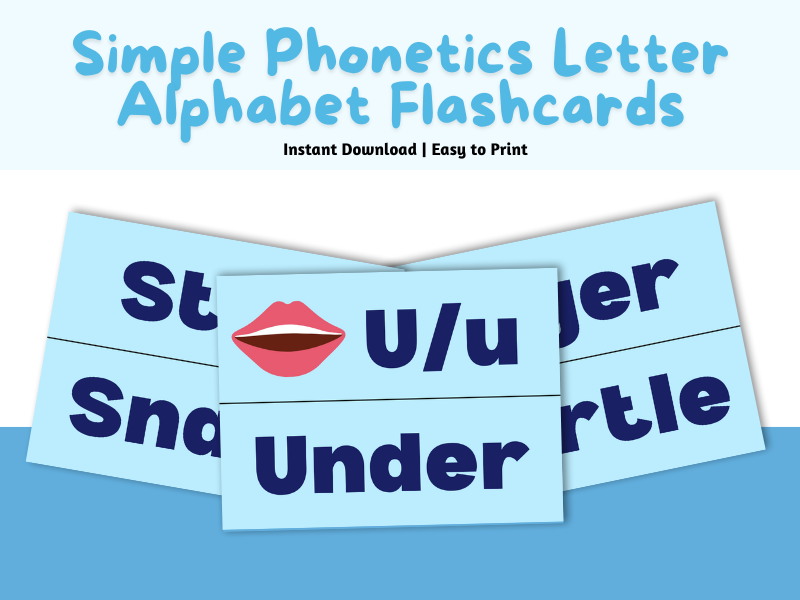 Simple Phonetics Letter Alphabet (N to Z) Flashcards Bundle Part II