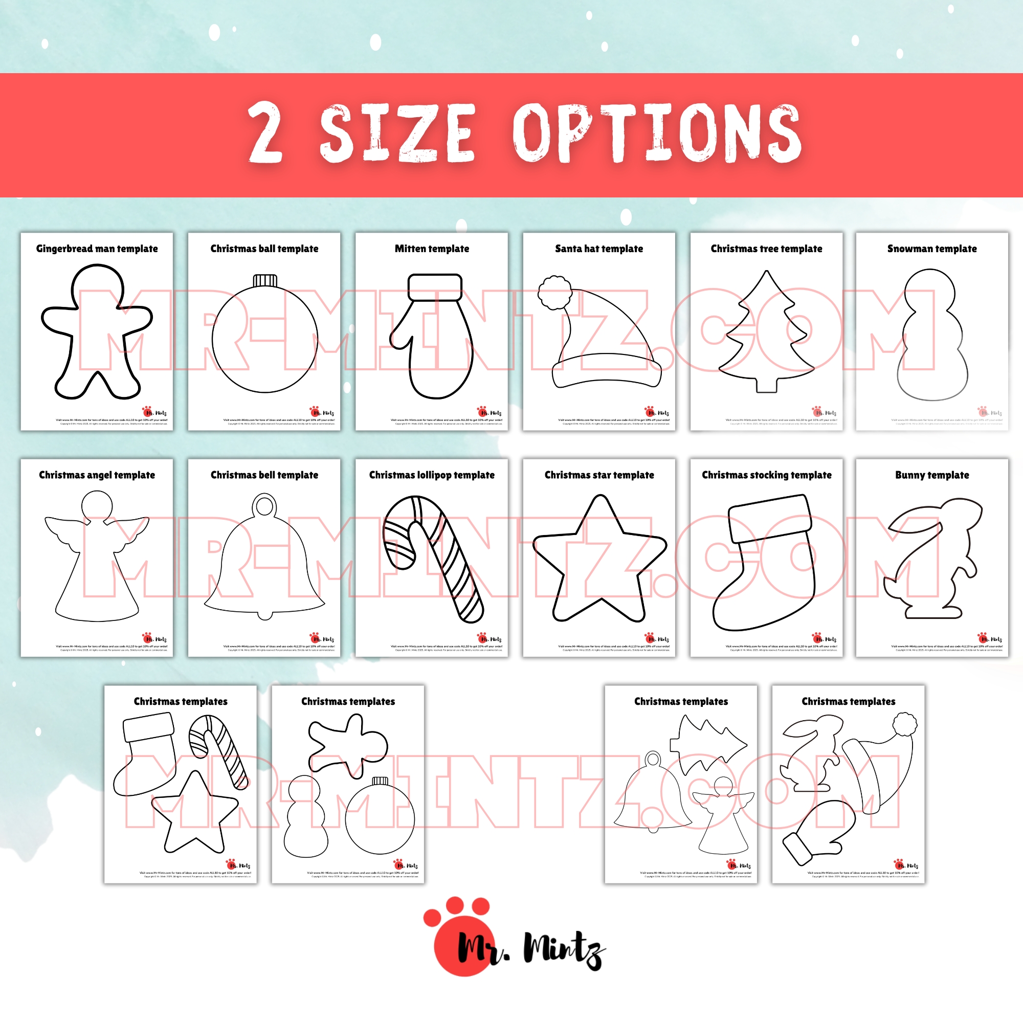 christmas templates for kids – printable christmas shapes & cut