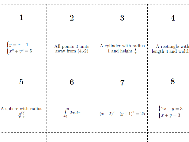 Y12 A Level Maths - Only Connect Grid