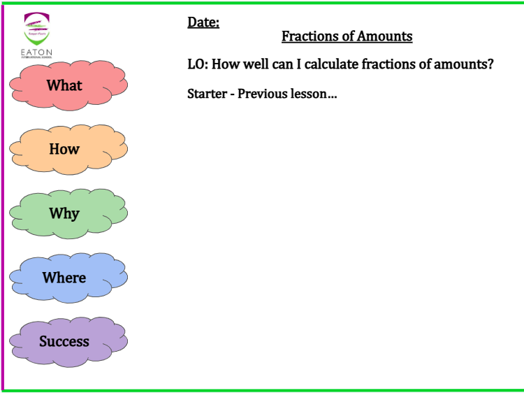 Fractions of Amounts