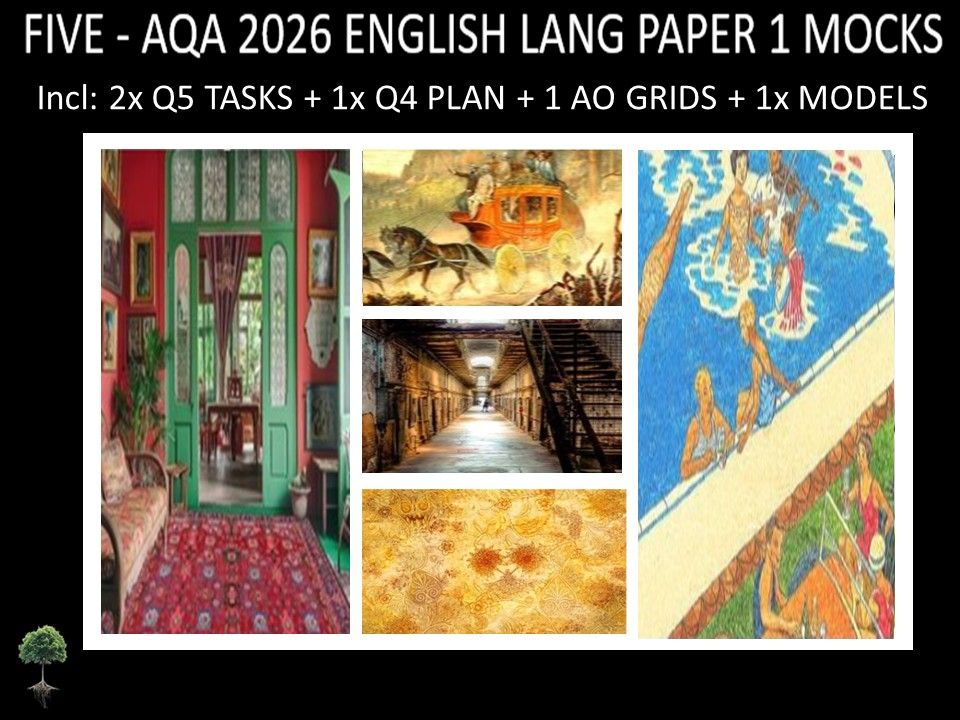 FIVE - AQA PAPER 1 | 2026 FULL MOCKS | Q5 TASKS | Q4 PLAN |AO GRIDS | MODELS