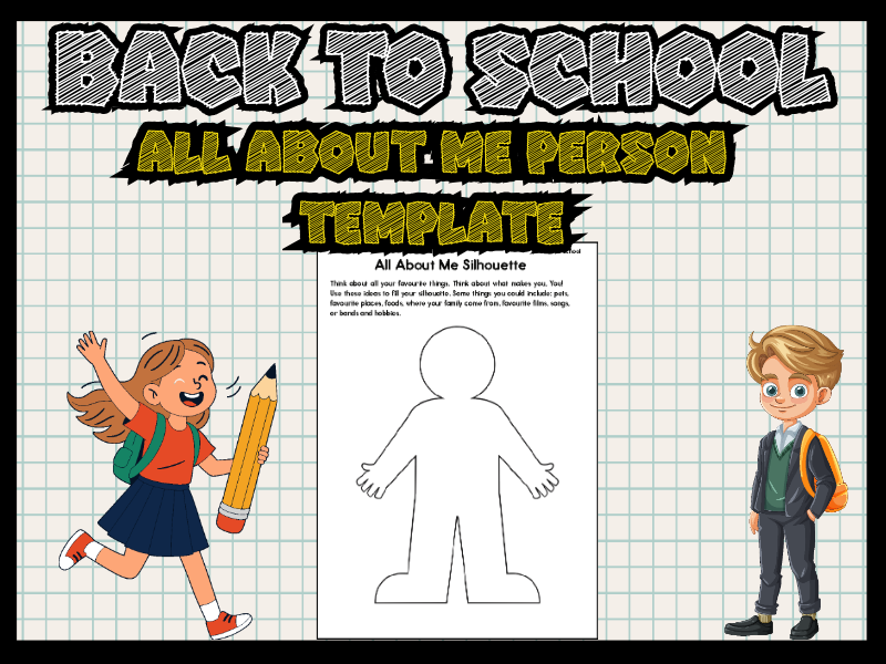 All About Me Silhouette Activity - Back to School Getting to Know You Worksheet