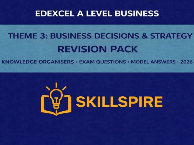 Edexcel A-Level Business Theme 3: Business Decisions & Strategy | Complete Revision Pack