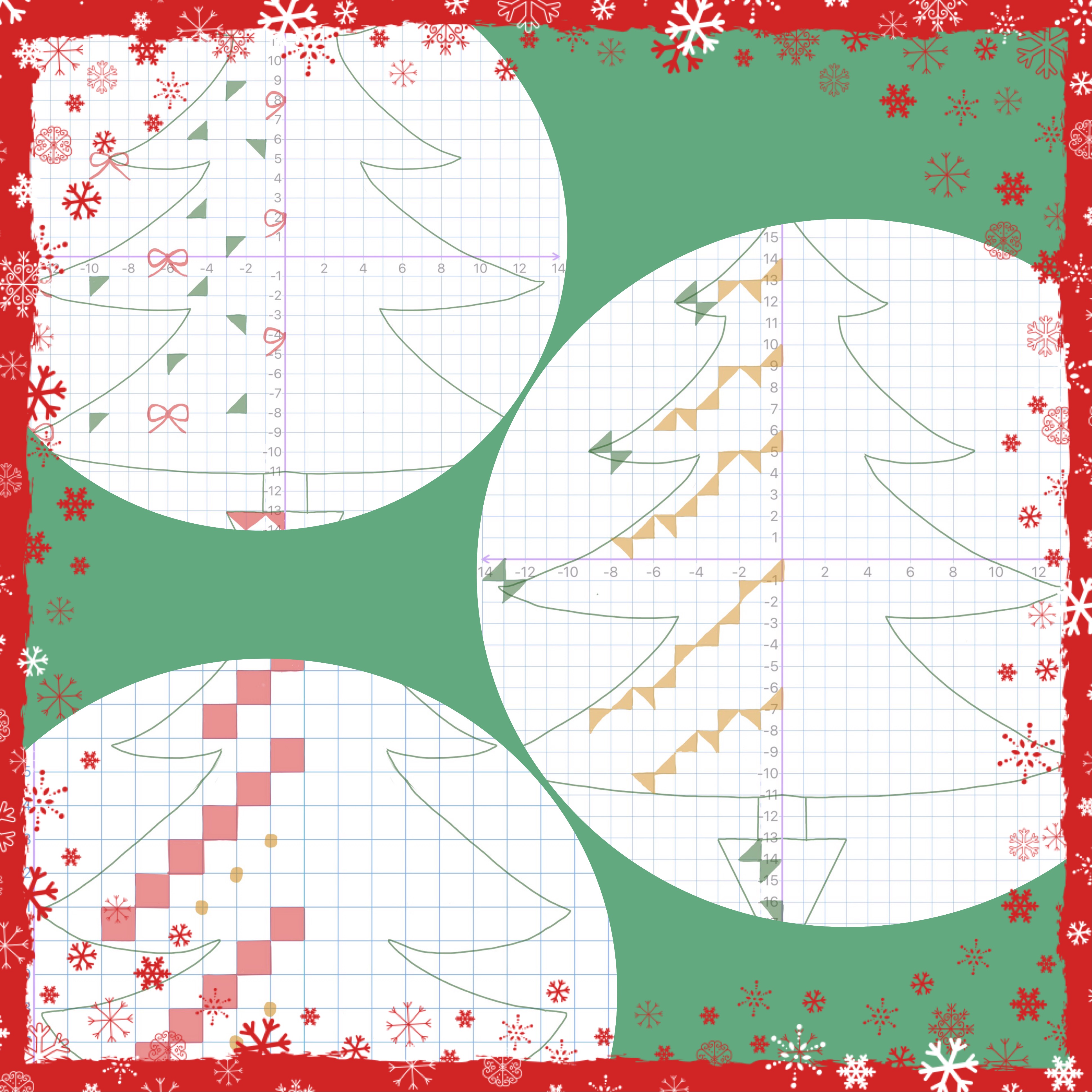 Christmas Tree Symmetry Coordinate Grids | Teaching Resources