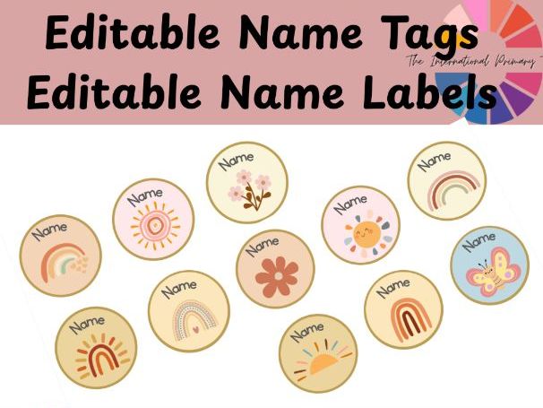 Back to School Name Tags | Editable Desk Name Labels | Neutral Classroom Decor