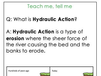KS3 Geog Oracy Fluvial Processes Teach me, Tell me