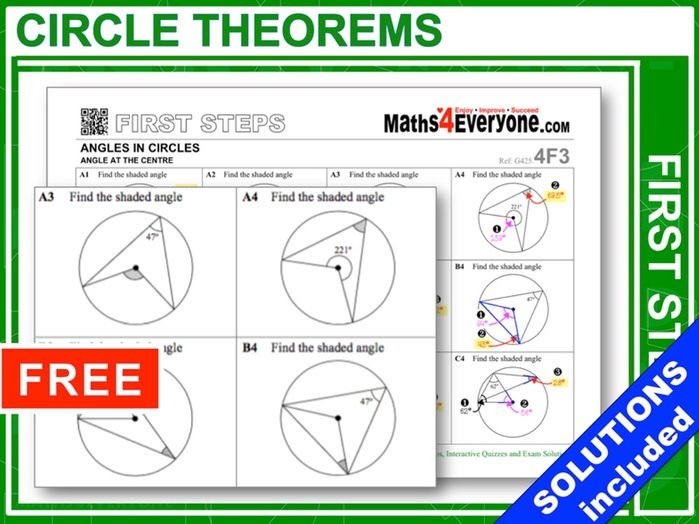 Circle Theorems (Worksheets with Answers)