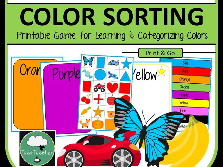 Colour Sorting Game - Sort Objects, Shapes & Colours | Teaching Resources