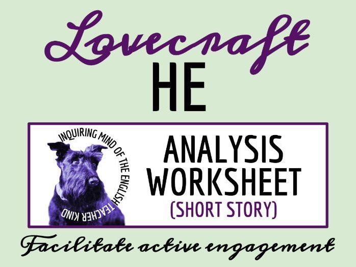 "He" by H.P. Lovecraft Close Reading Analysis Worksheet | Supernatural Horror