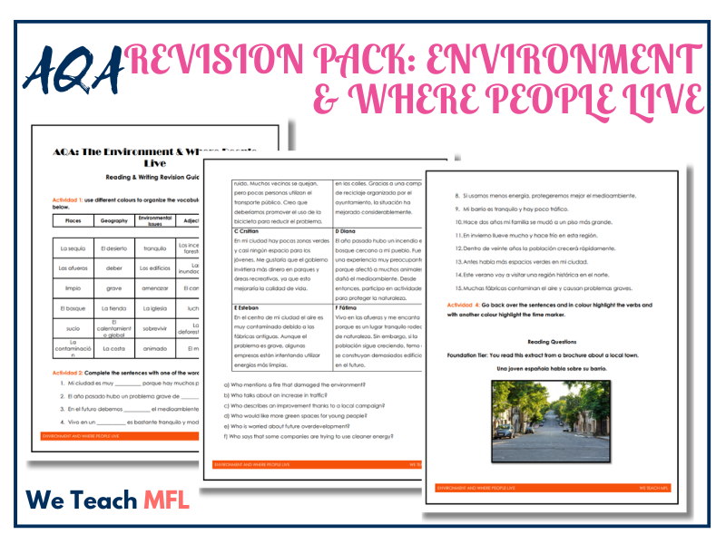 AQA NEW GCSE - Environment & Local Area Revision Pack