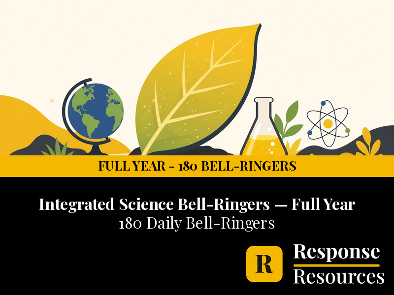 Integrated Science (MS) Bell Ringers FULL YEAR - 180 Daily Warm-Ups (Grades 6-8)