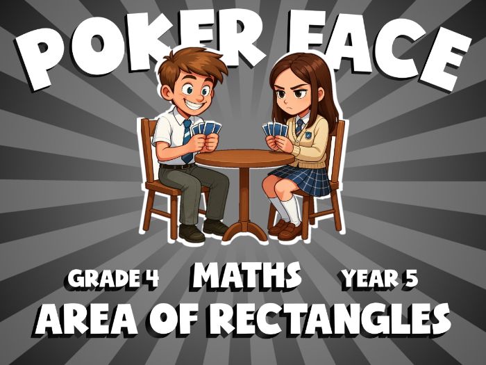 Area of Rectangles POKER FACE Maths Game | No-Prep Year 5 Review Activity