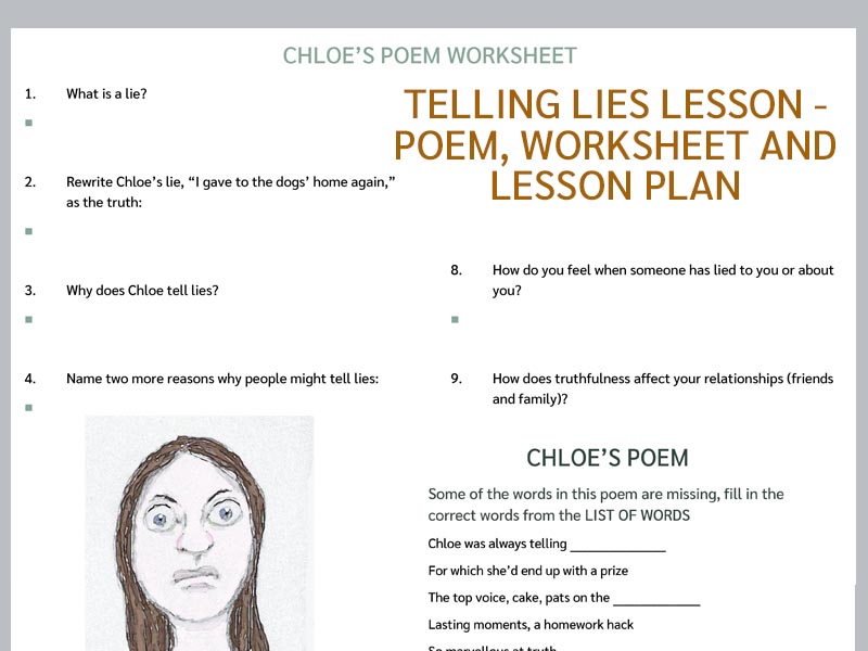 Telling Lies Lesson - Poem, Worksheet & Lesson (UK)