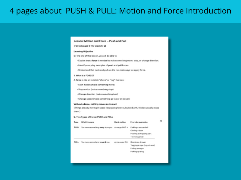 PUSH & PULL: Motion and Force Introduction