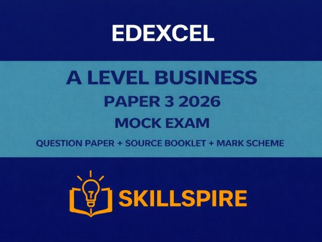 Edexcel A Level Business | Predicted Paper 3 2026 | Question Paper + Source Booklet + Mark Scheme