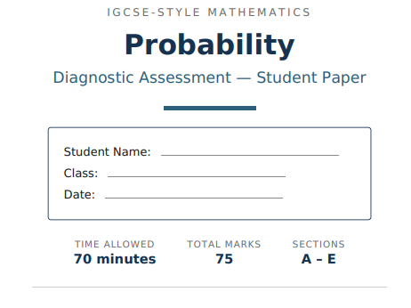 IGCSE-Style Mathematics – Statistics Diagnostic Assessment | Questions + Full Mark Scheme