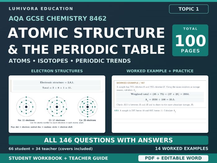 AQA GCSE Chemistry: Atomic Structure & Periodic Table Workbook ...