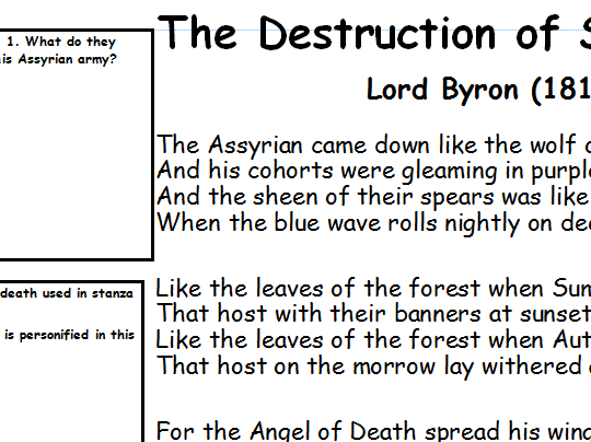 Destruction of sennacherib analysis the destruction of sennacherib reading