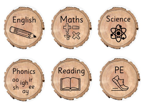 Neutral Wooden Visual Timetable