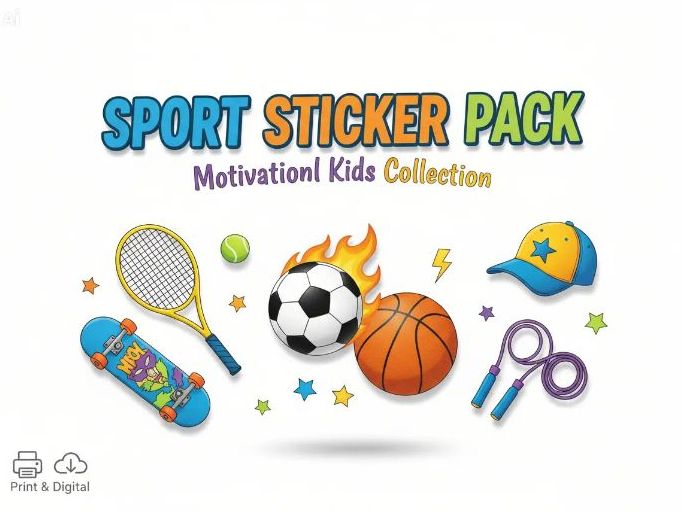 Sport Sticker Pack | Motivational & Fun Sports Stickers for Kids