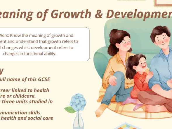 WJEC Health and Social Care 2026 Lesson 2 Meaning of Growth and Development