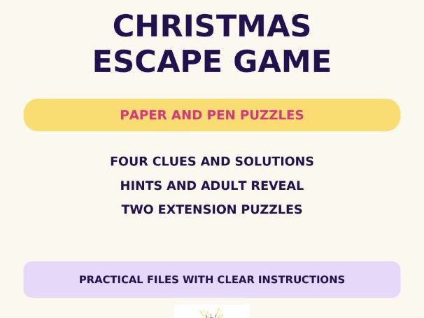 Christmas Escape Game Four Clues and Hints