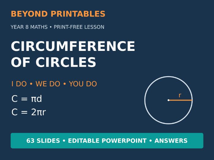 Circumference of Circles | I Do, We Do, You Do | Year 8 Maths print-free LESSON
