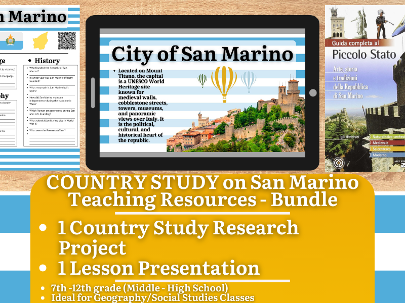 Country Study Teaching Resources - San Marino - Social Studies + Geography
