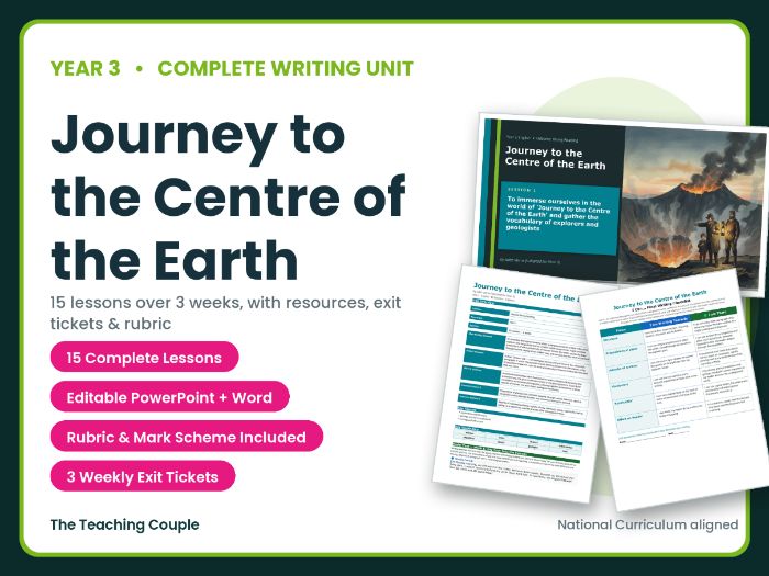 Journey to the Centre of the Earth | Year 3 English Unit | 15 Complete Lessons + Resources
