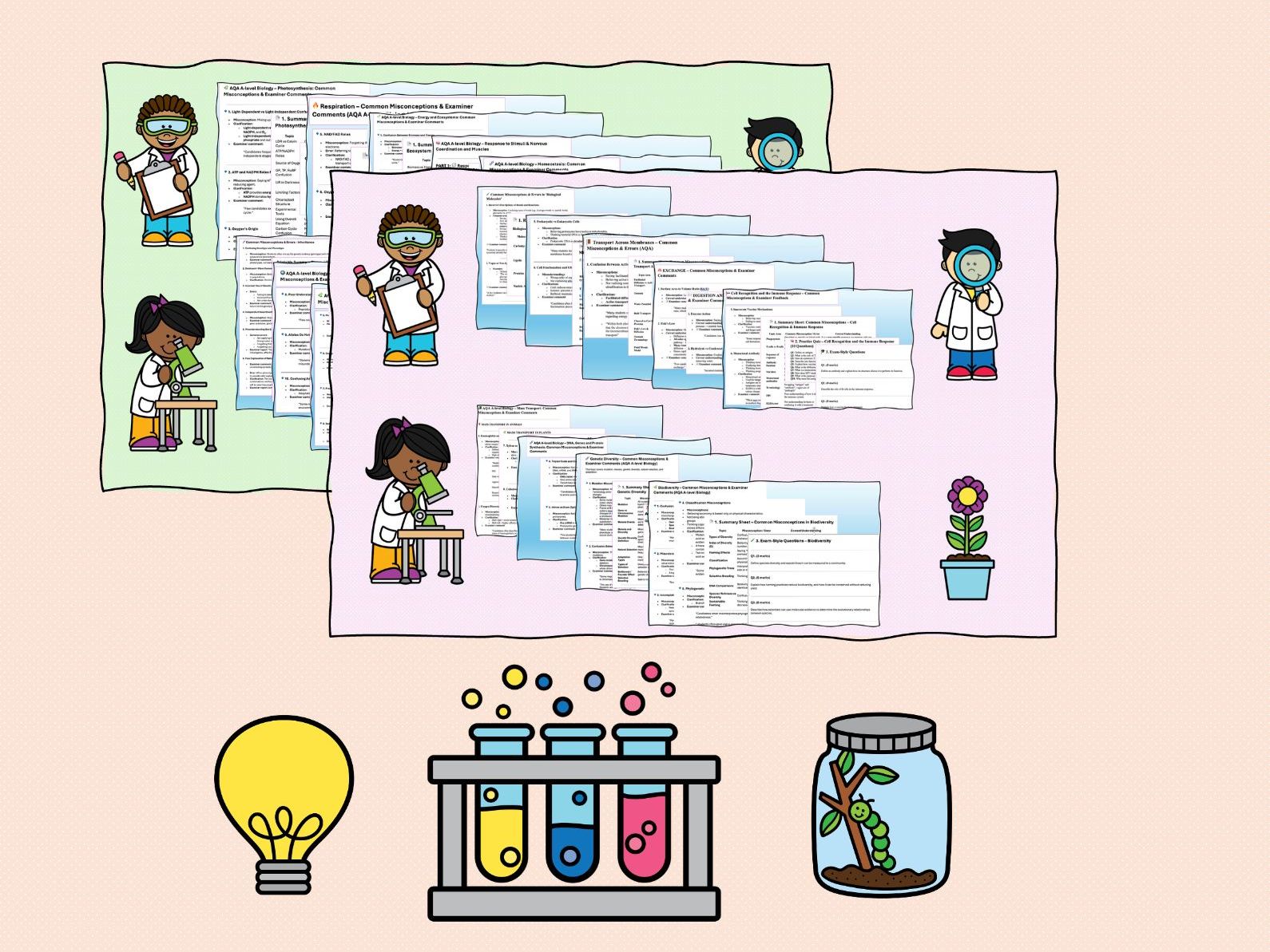 AQA A level Biology Revision Misconception & Practice Complete Course Bundle