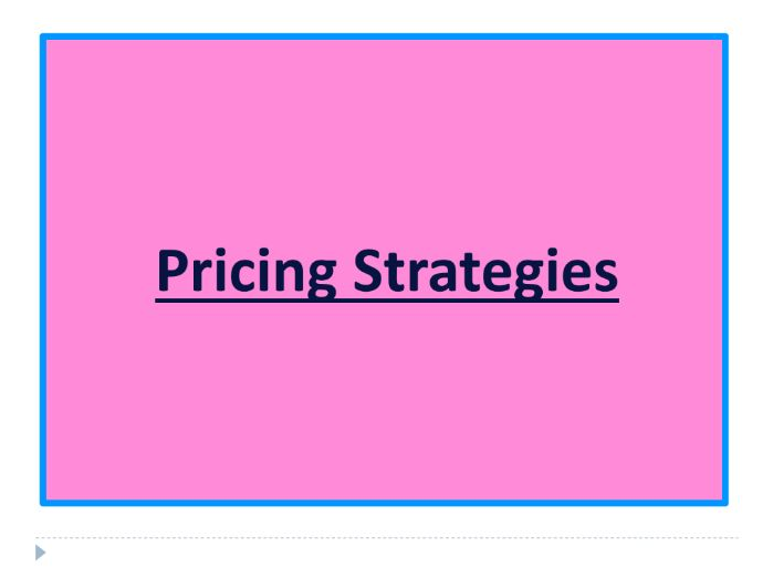 Pricing Strategies (Edexcel A Level Business 1.3.3)