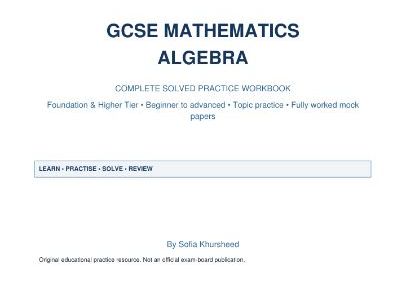 GCSE MATHEMATICS ALGEBRA