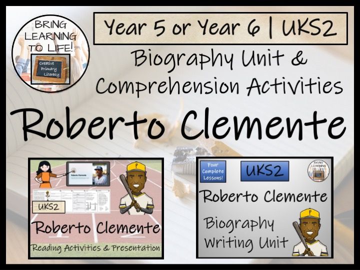 Roberto Clemente Reading Comprehension & Biography Bundle | Year 5 or Year 6