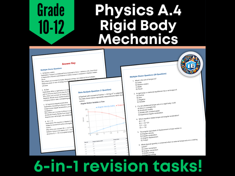 IB DP Physics: A.4 Rigid Body Mechanics – Quiz & Revision Worksheets (2026)